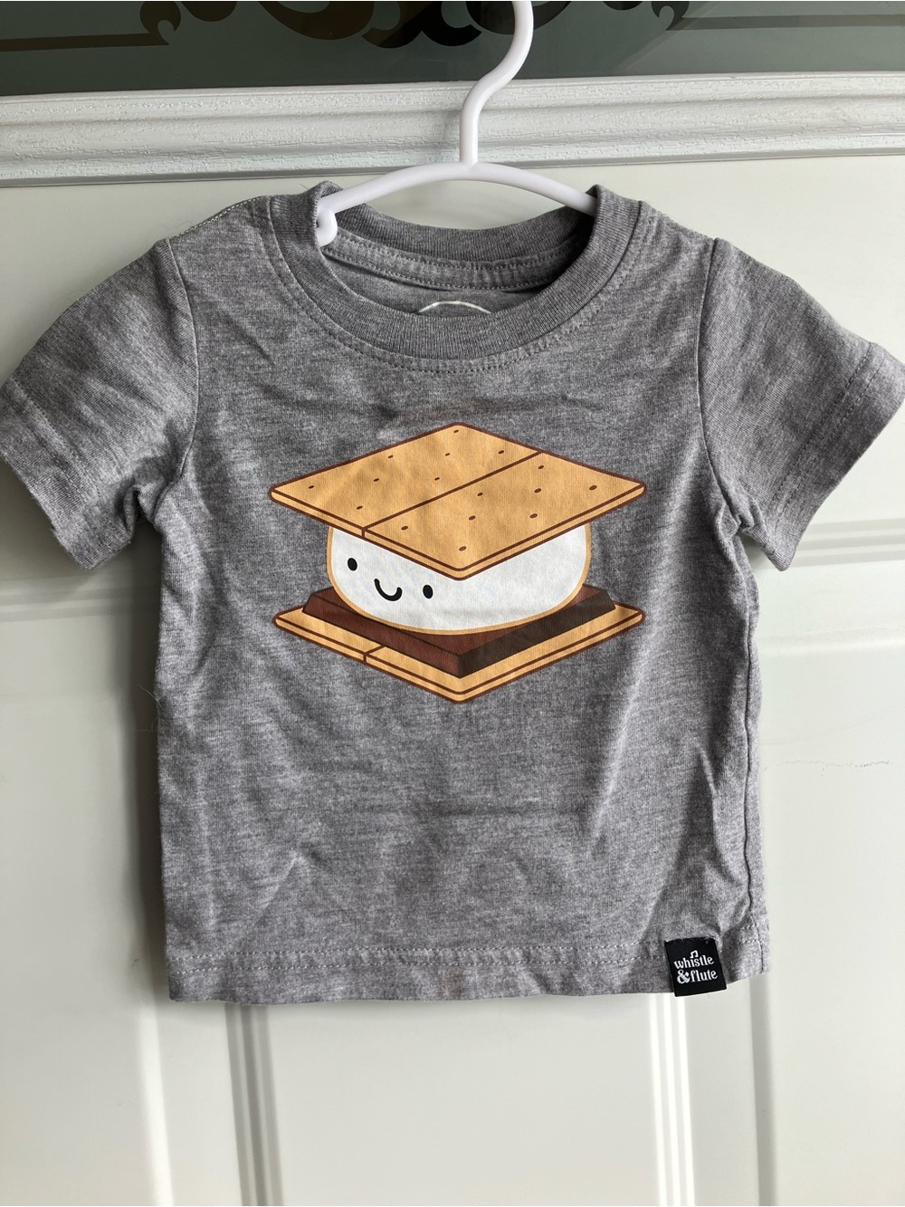 Whistle & flute grey s’mores tshirt 6-12 months